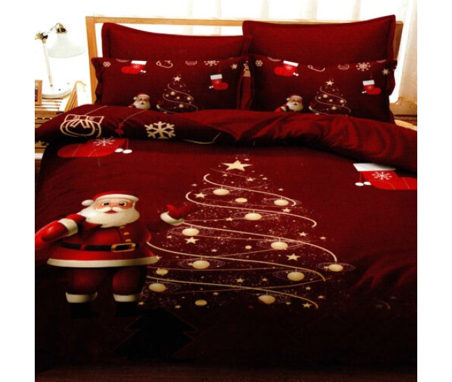 Lenjerie pat finet 3d 6 piese craciun f-xmas40 Lenjerie pat finet 3d 6 piese craciun f-xmas40